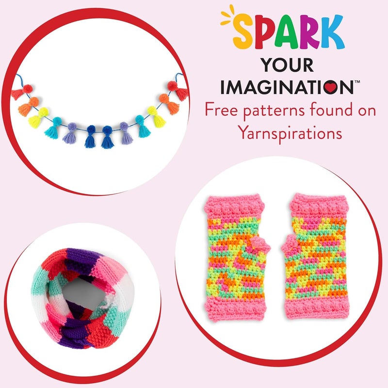 RED HEART Super Saver Yarn Super Craft Kit Brights, with 12 Pack of 50g/1.7 oz. 4 Medium Worsted Yarn for Knitting & Crocheting, 12 Colors, Perfect for Chunky Sweaters, Blankets, Amigurumi - Image 3